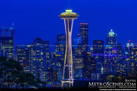 Seattle Space Needle at night - MetroScenes.com - Seattle, Washington Skyline - City Skyline and ...