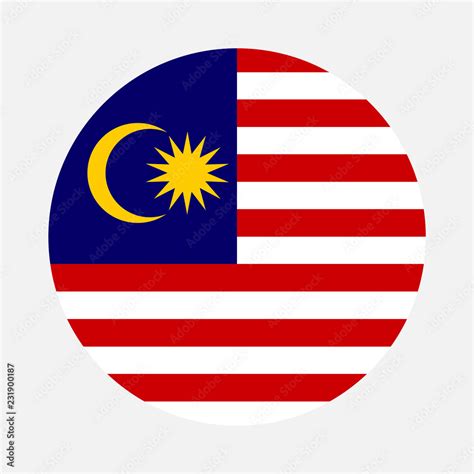 Malaysia flag circle Stock Vector | Adobe Stock