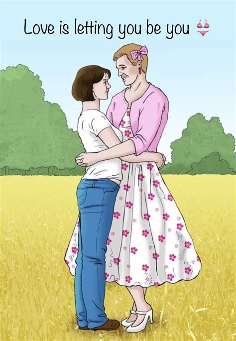 two people standing in the middle of a field with trees in the background and one person hugging