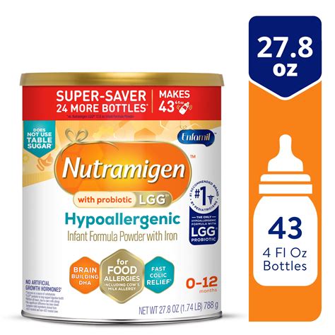 Enfamil Nutramigen Infant Formula, Hypoallergenic and Lactose Free Formula with Enflora LGG ...