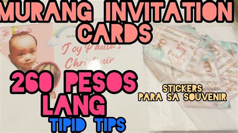 PAANO GUMAWA NG INVITATIONS CARD SA BINYAG/INVITATION CARD PARA SA BINYAG TIPID TIPS CHEAP PRICE ...