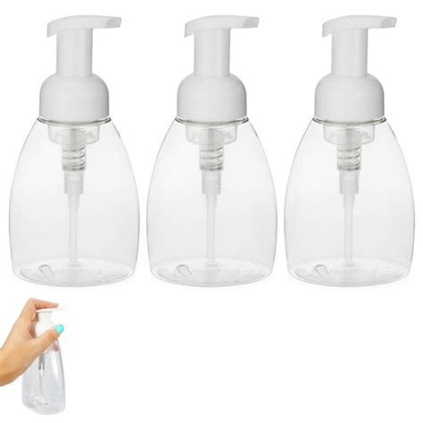 3X Liquid Hand Soap Dispensers Foaming Pump Plastic Bottle Refillable ...