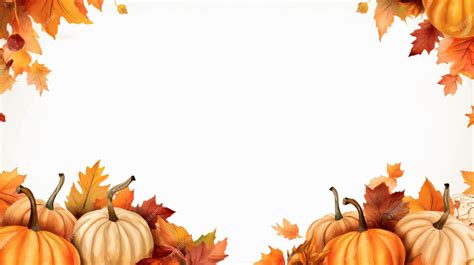 Premium AI Image | Autumn leaves and pumpkins border frame