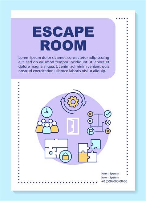 Escape room poster template layout. Quest banner, booklet, leaflet ...