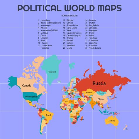 World Map Countries - Wayne Baisey