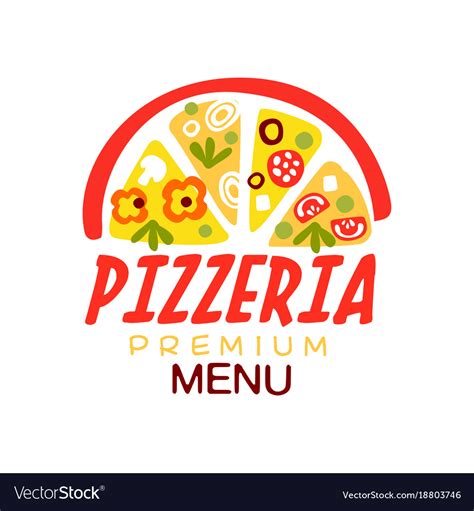 Flat colorful half pizza with vegetables and Vector Image