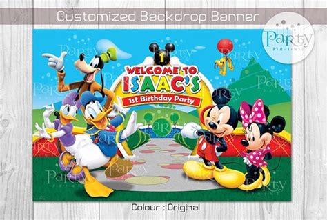 Print-It-Yourself (Digital Copy) Mickey Mouse Clubhouse Inspired Backdrop Banner **No physical ...