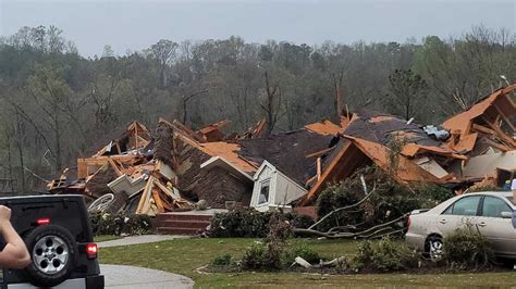 Alabama tornado outbreak: Photos show damaged homes, large hail