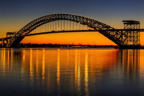 Bayonne Bridge Sunset Photograph by Susan Candelario