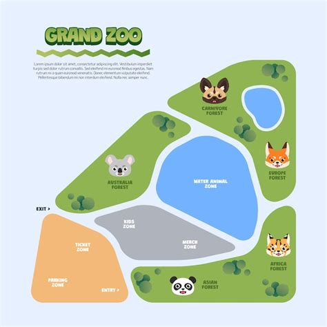 Free Vector | Gradient zoo map illustration