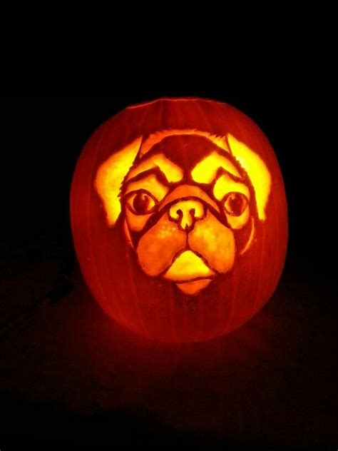 Pug Pumpkin Carving Stencils