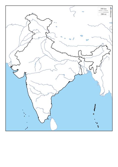 India political map blank printable with rivers - kjaprivate