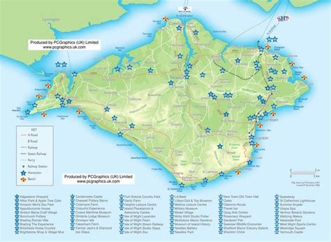 Isle of Wight attractions map produced by PCGraphics. Find out more about our maps on our ...