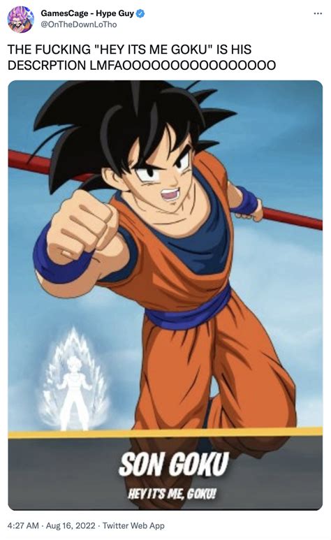 THE F------ "HEY ITS ME GOKU" IS HIS DESCRPTION LMFAOOOO000000000000 ...