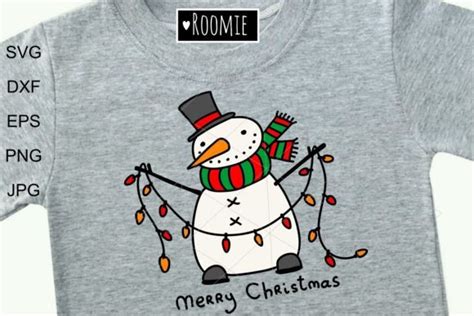 Merry Christmas Snowman Shirt Design Graphic by roomie · Creative Fabrica