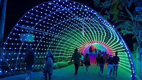 Busch Gardens Christmas Town Holiday Lights Tunnel - YouTube