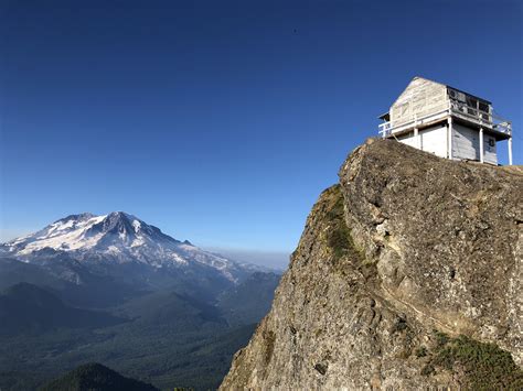 Fire lookout with a great view of Rainier, High Rock lookout ...