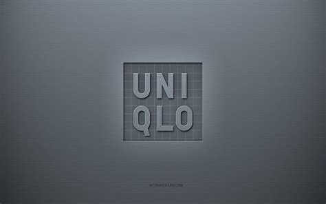 Uniqlo logo, gray creative background, Uniqlo emblem, gray paper ...