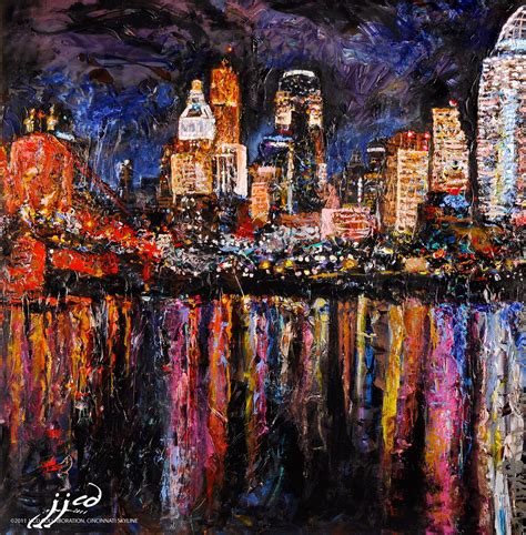 Cincinnati Skyline Painting at PaintingValley.com | Explore collection ...