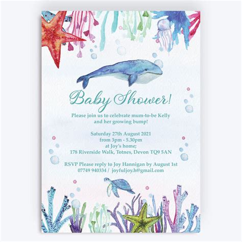 Under the Sea Baby Shower Invitation from £0.80 each