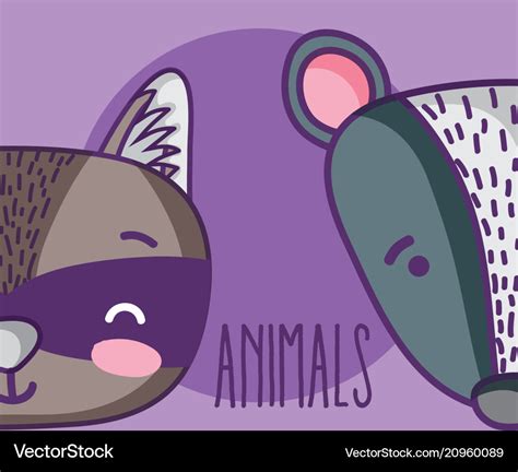 Cute animals friends cartoon Royalty Free Vector Image