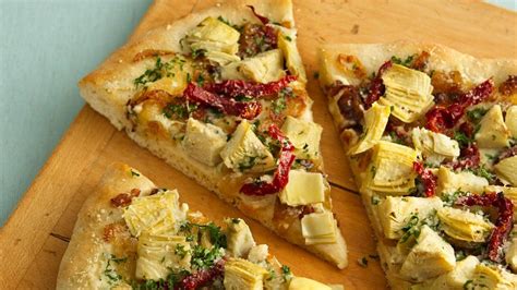 Luscious Artichoke Heart Pizza recipe from Pillsbury.com