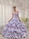 Strapless Lavender Embroidery Quinceanera Dress By Designer