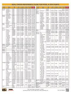 SEAL CROSS-REFERENCE GUIDE FOR POOL & SPA … download / seal-cross ...