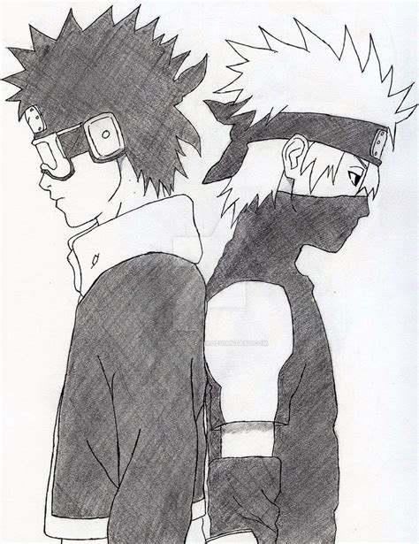 Kakashi and Obito from Naruto by Bell-Artista19 on DeviantArt