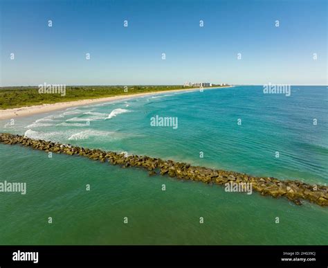 Aerial photo beaches of Fort Pierce Florida Stock Photo - Alamy