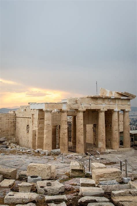 Reconstruction of Parthenon Temple in Acropolis Editorial Image - Image of background ...