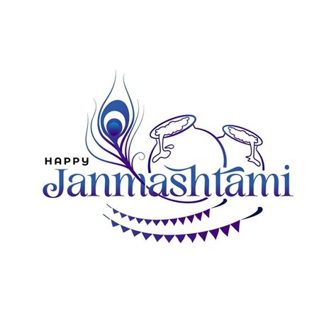 Happy Janmashtami Typographic Design Template Vector Illustration ...