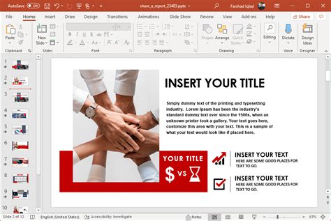 Animated Share A Report PowerPoint Template