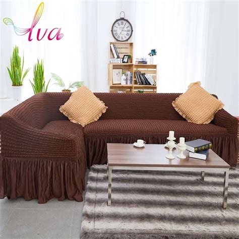 LVA Elastic Corner Sofa Cover Thick Warm Durable Sectional L Shape Couch Slipcover All inclusive ...
