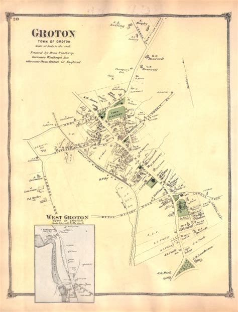 Groton, Middlesex County, Massachusetts, MA, Map, 1875