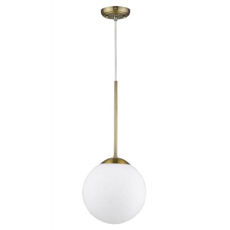 Trend Lighting Solea Antique Brass Modern/Contemporary Frosted Glass Globe Pendant Light in the ...