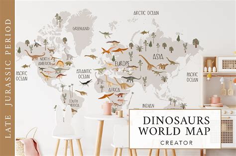 Dinosaur World Map Creator - Design Cuts