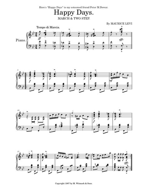 Happy Days (1907) Sheet music for Piano (Solo) | Musescore.com