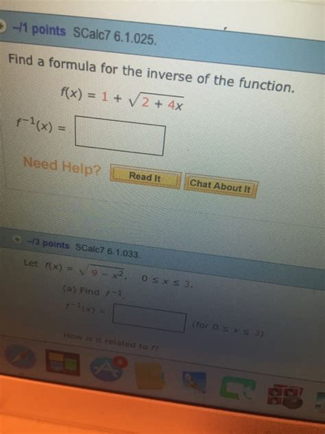 Solved Find a formula for the inverse of the function.f(x) = | Chegg.com