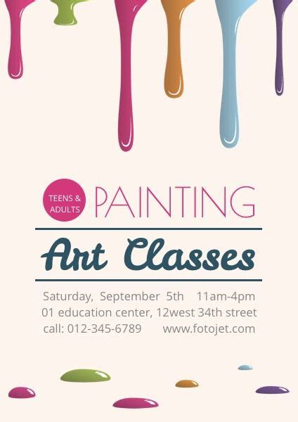 Painting Art Classes Promotional Poster Template Template | FotoJet ...