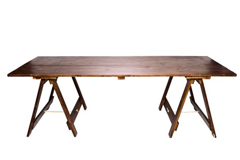 Exposed Wooden Banquet Trestle Table - Walnut - 2.4mL x 1.1mW - The ...