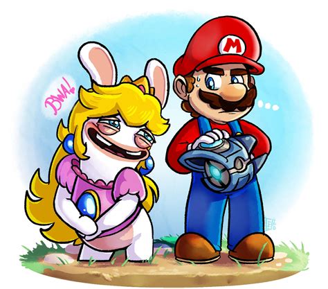 Mario + Rabbids : Rabbid Peach and Mario by FrancoisL-Artblog on DeviantArt