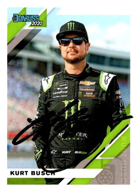 Kurt Busch autographed trading card (Auto Racing, NASCAR) 2020 Donruss #41