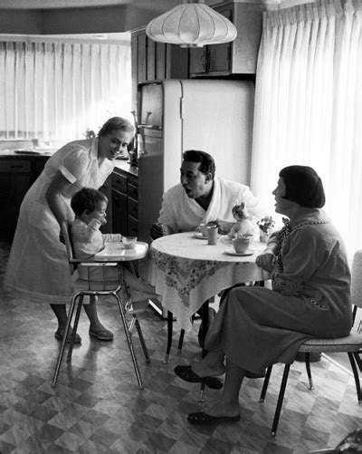 Louis Prima, Keely Smith and their daughter at breakfast, photographed by John Bryson, 1956