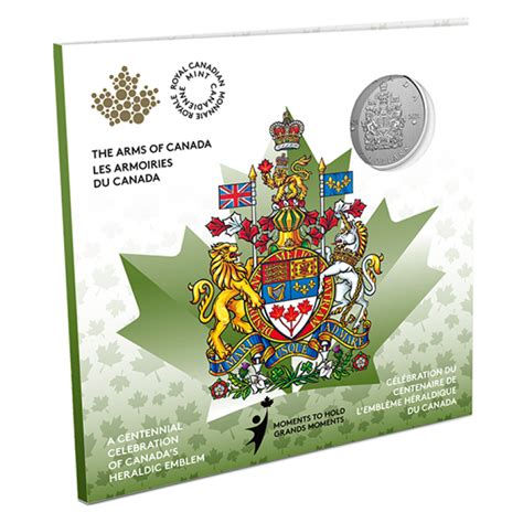 2021 (1921-) Canada $5 Moments to Hold: The Arms of Canada Emblem 100th Anniversary 1/4 oz Fine ...