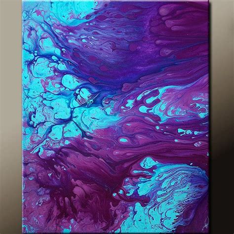 Purple & Blue Abstract Art Print Matted Contemporary by wostudios, $20.00 | Blue abstract art ...