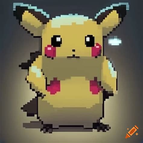 Pixel art of a pikachu as a guardian on Craiyon