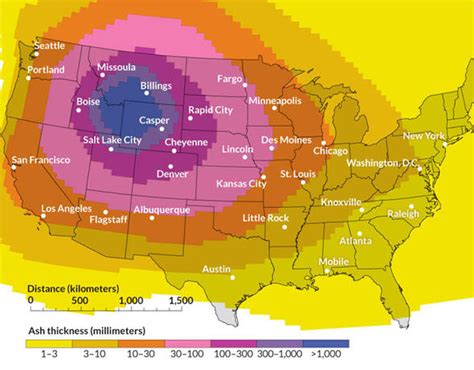 Yellowstone volcano: Caldera MAP shows USA covered in ASH after ERUPTION | Science | News ...