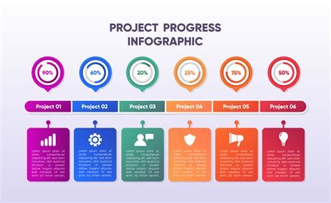 Project Progress Infographic Template Design 23002433 Vector Art at Vecteezy