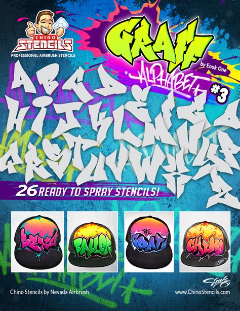 26 Graffiti Alphabet Pack #3 Stencils - by Enok One – Chino Stencils